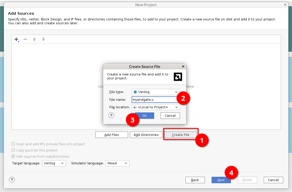 Screenshot of Vivado Add Sources screen